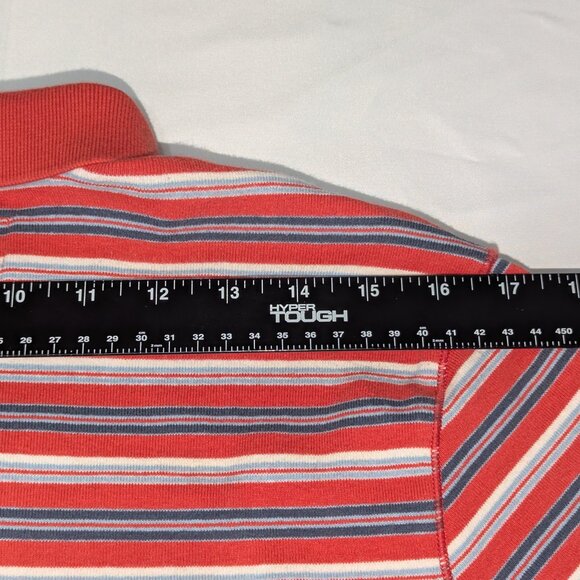 VINTAGE POLO JEANS Company Shirt Ralph Lauren Mens Large Blue / Red Striped Y2K - Picture 8 of 9